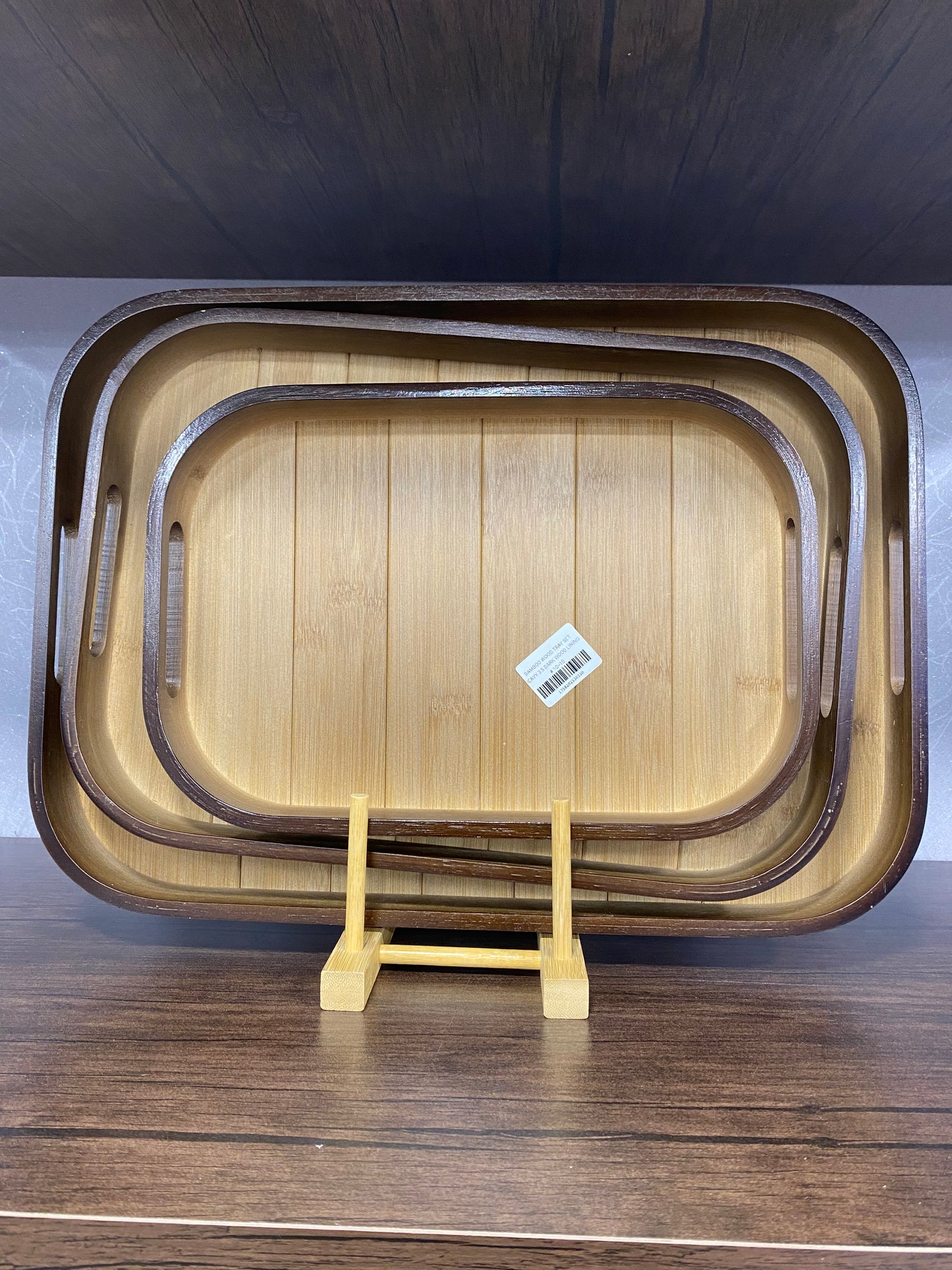 Wooden Serving Tray With Matting