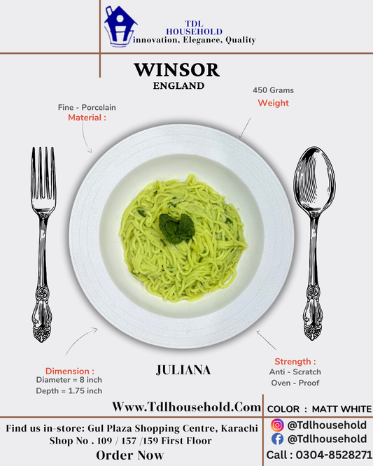 WINSOR JULIANA DEEP PLATE 8X7 INCH