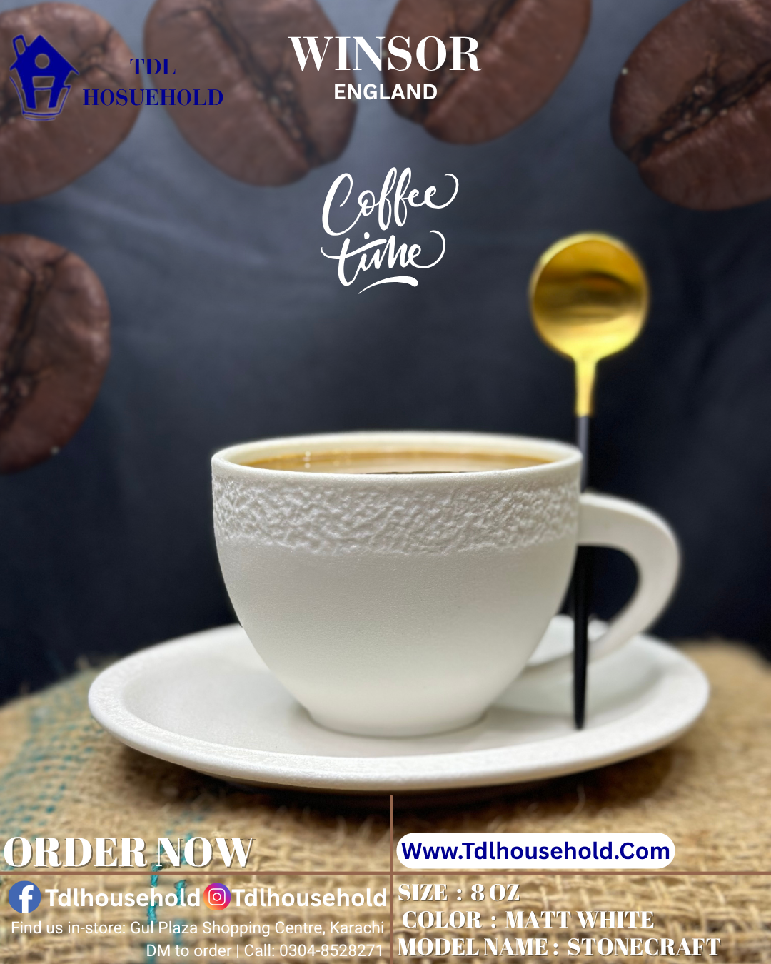Winsor Stonecraft Cup&Saucer 6 Pcs Set