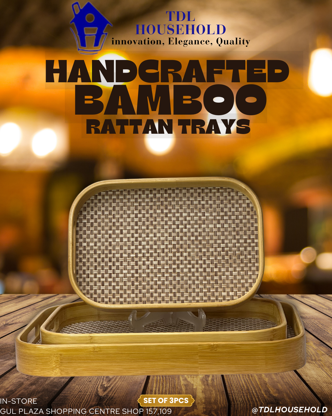 Handcrafted Rattan Trays