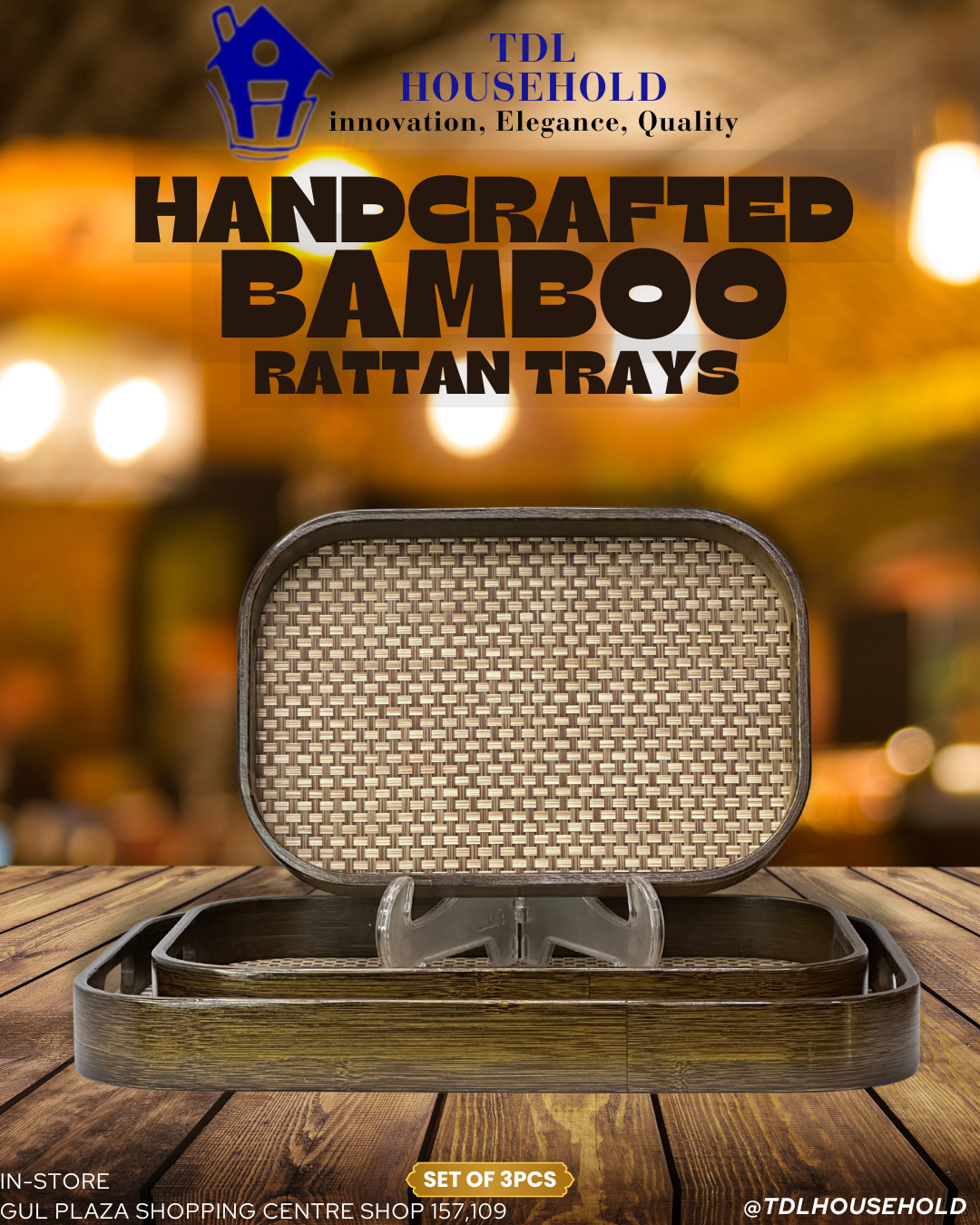 Handcrafted Rattan Trays