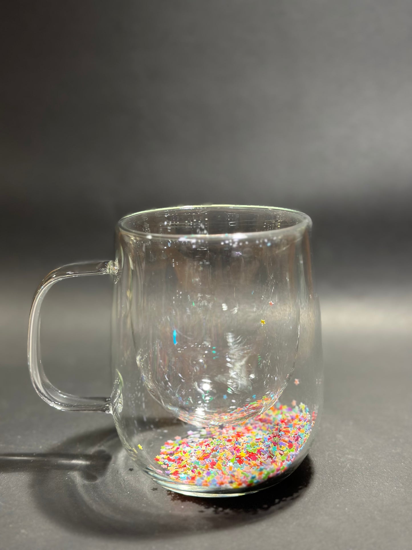 DOUBLE WALL GLASS COFFEE MUGS FLOWER PATTER 350 ML