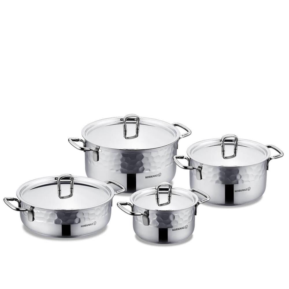 KORKMAZ ERNA Cookware Set Inox 8 Pcs - TDL HOUSEHOLD