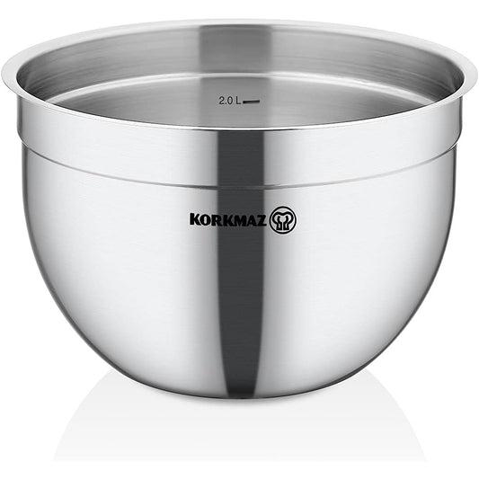 KORKMAZ Food Preparation Mixing Bowl 16 x 11 cm (Satin) “Proline Gastro” - TDL HOUSEHOLD