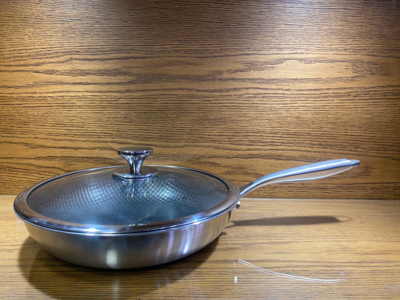 OSFE Triply Stainless Steel Frypan With Lid - TDL HOUSEHOLD