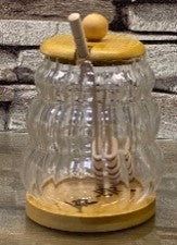 HONEY JAR PLAIN WITH STICK AND LID