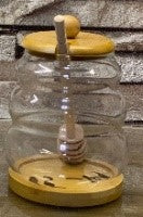 HONEY JAR LINED WITH STICK AND LID