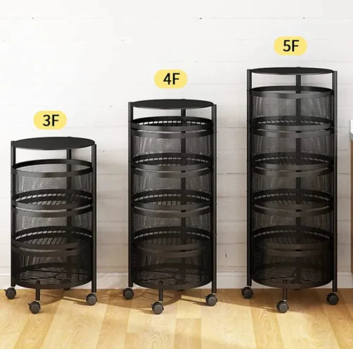 Vegetable Round Storage Trolly 4 step