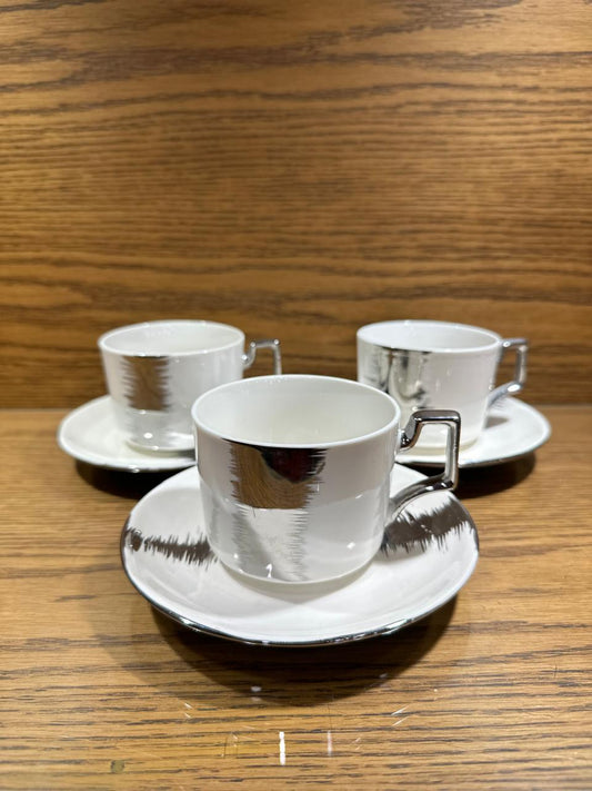 Fine Bone China Cup with Gifts Set and Royal Coffee Mug Tea Set of 6 Cup and Plate Small
