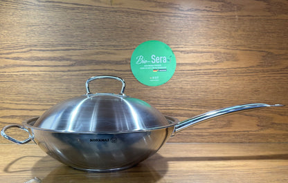 KORKMAZ Proline Wok with Auxiliary Handle 32x9cm Satin - TDL HOUSEHOLD
