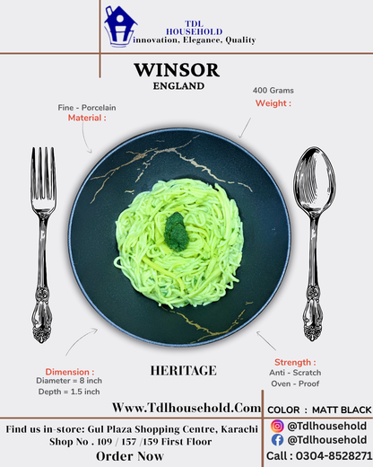 WINSOR HERITAGE DEEP PLATE 8X5 INCH