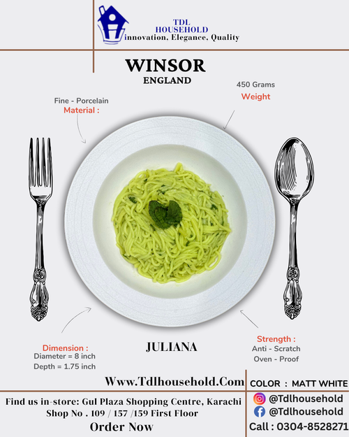 WINSOR JULIANA DEEP PLATE 8X7 INCH - TDL HOUSEHOLD