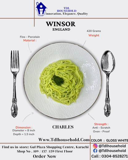 WINSOR CHARLES DEEP PLATE 8X5 INCH