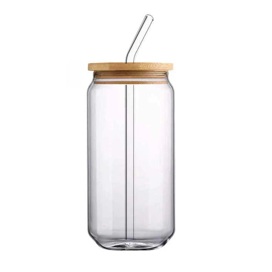 ICE TEA GLASS CLEAR WITH STRAW BIG WITH LID