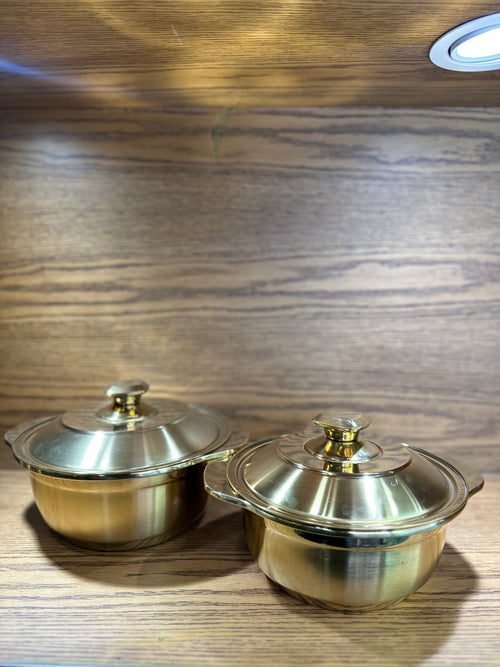 Elegant and Stylish Golden Pots For Serving - TDL HOUSEHOLD