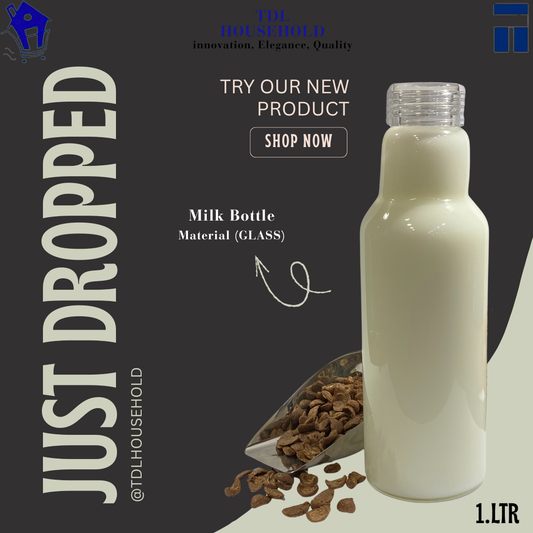 Pure & Simple – 1L Glass Milk Bottle