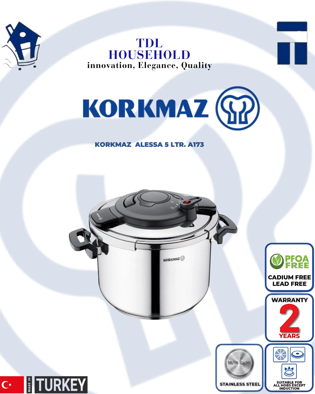 KORKMAZ ALESSA Pressure Cooker - TDL HOUSEHOLD