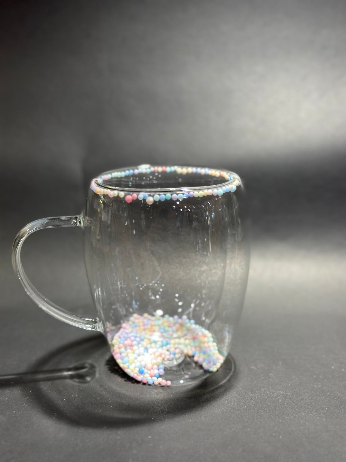 DOUBLE WALL GLASS COFFEE MUGS  FLOWER PATTER 350 ML - TDL HOUSEHOLD