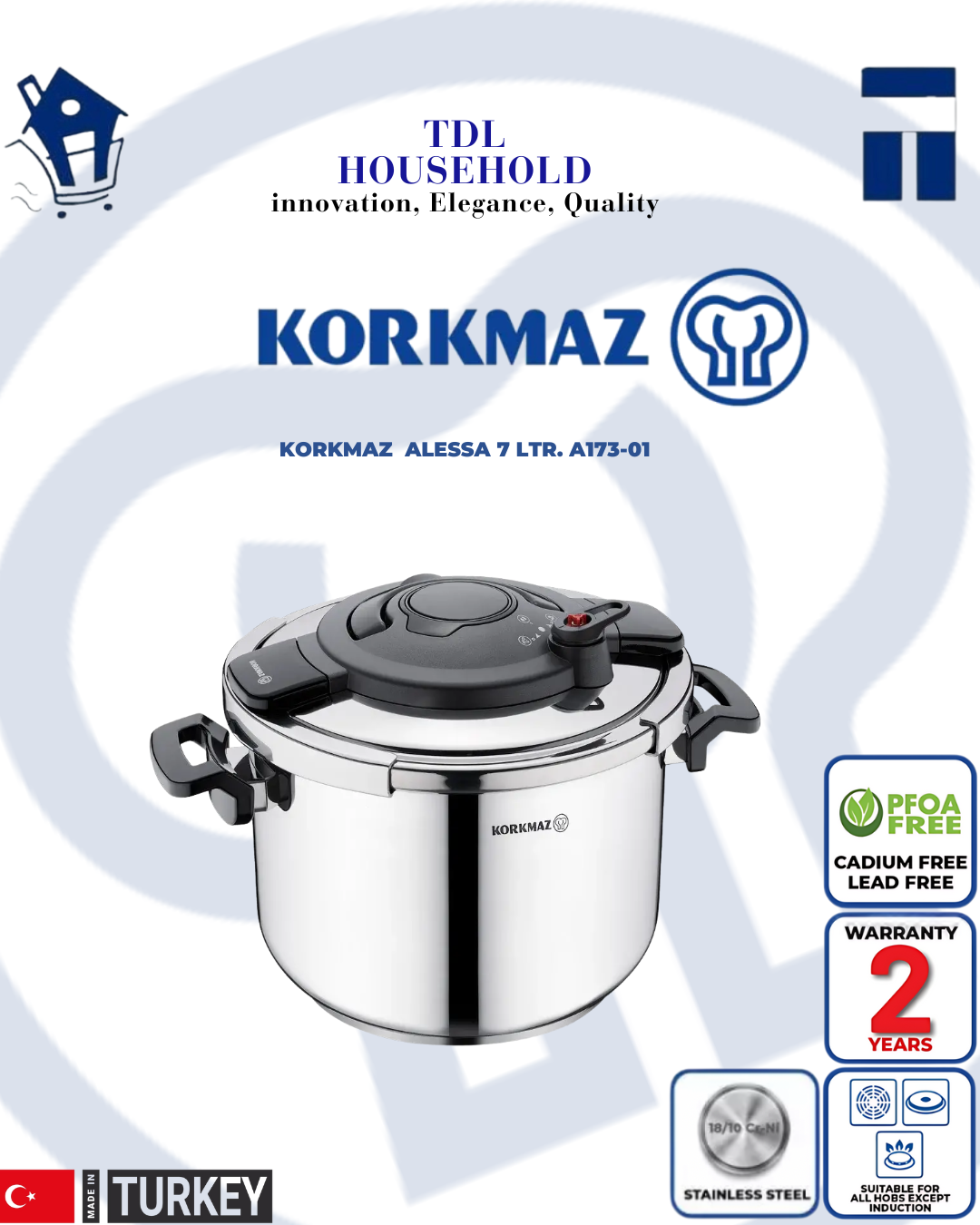 KORKMAZ ALESSA Pressure Cooker - TDL HOUSEHOLD
