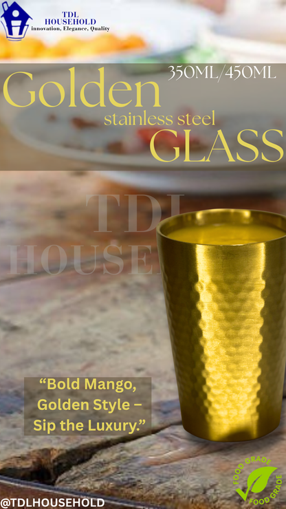 Hammered Texture/Plain Golden Glass