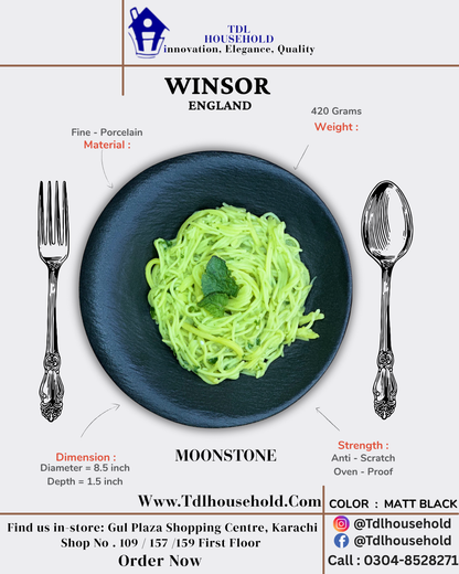 WINSOR MOONSTONE DEEP PLATE 8X5 INCH