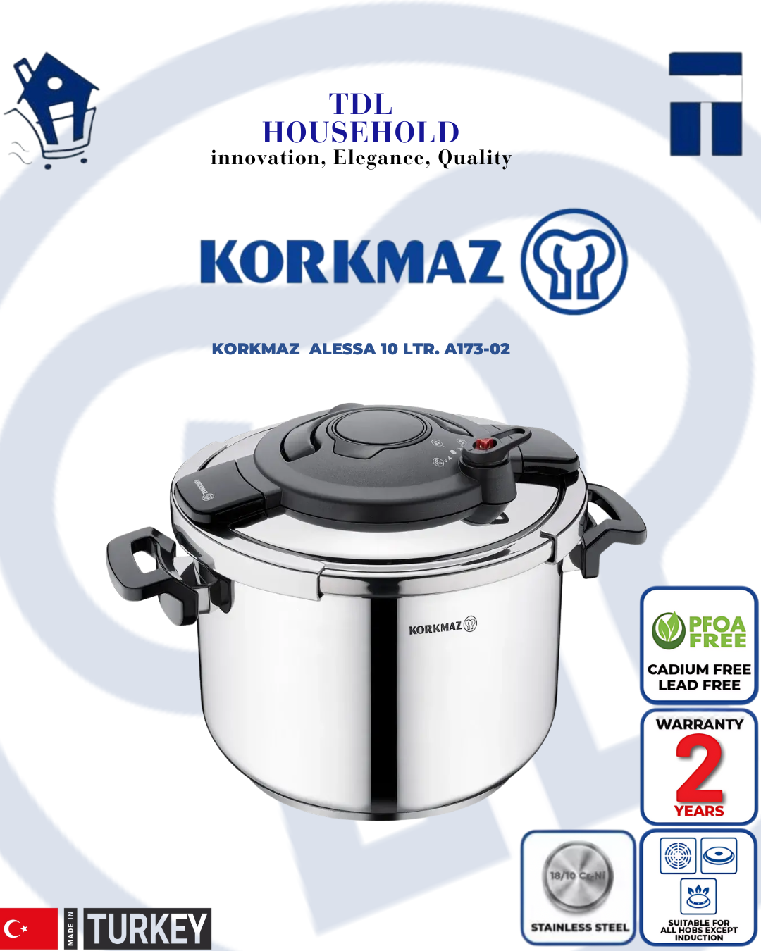 KORKMAZ ALESSA Pressure Cooker - TDL HOUSEHOLD
