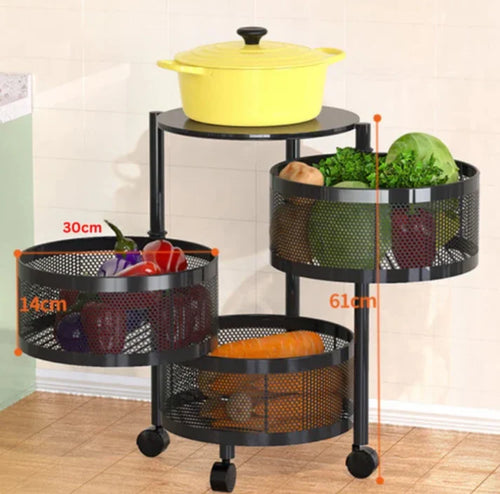 Vegetable Round Storage Trolly 3 Step - TDL HOUSEHOLD