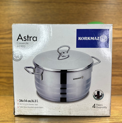 KORKMAZ ASTRA Casserole 24 x 14 cm (6.3 Liters) - TDL HOUSEHOLD