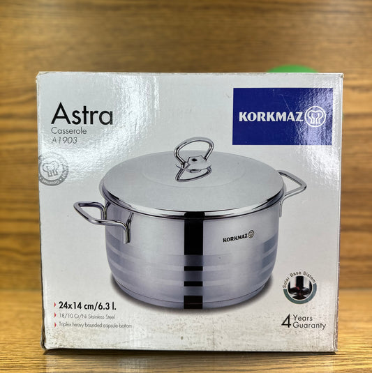 KORKMAZ ASTRA Casserole 24 x 14 cm (6.3 Liters) - TDL HOUSEHOLD