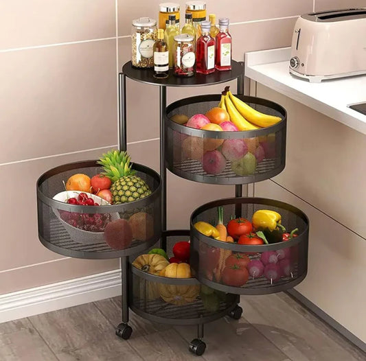 Vegetable Round Storage Trolly 4 step