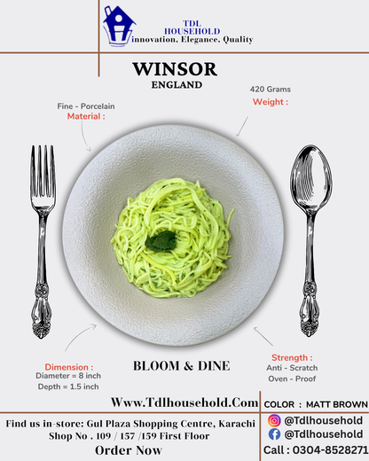 WINSOR BLOOM&DINE DEEP PLATE 8X5 INCH