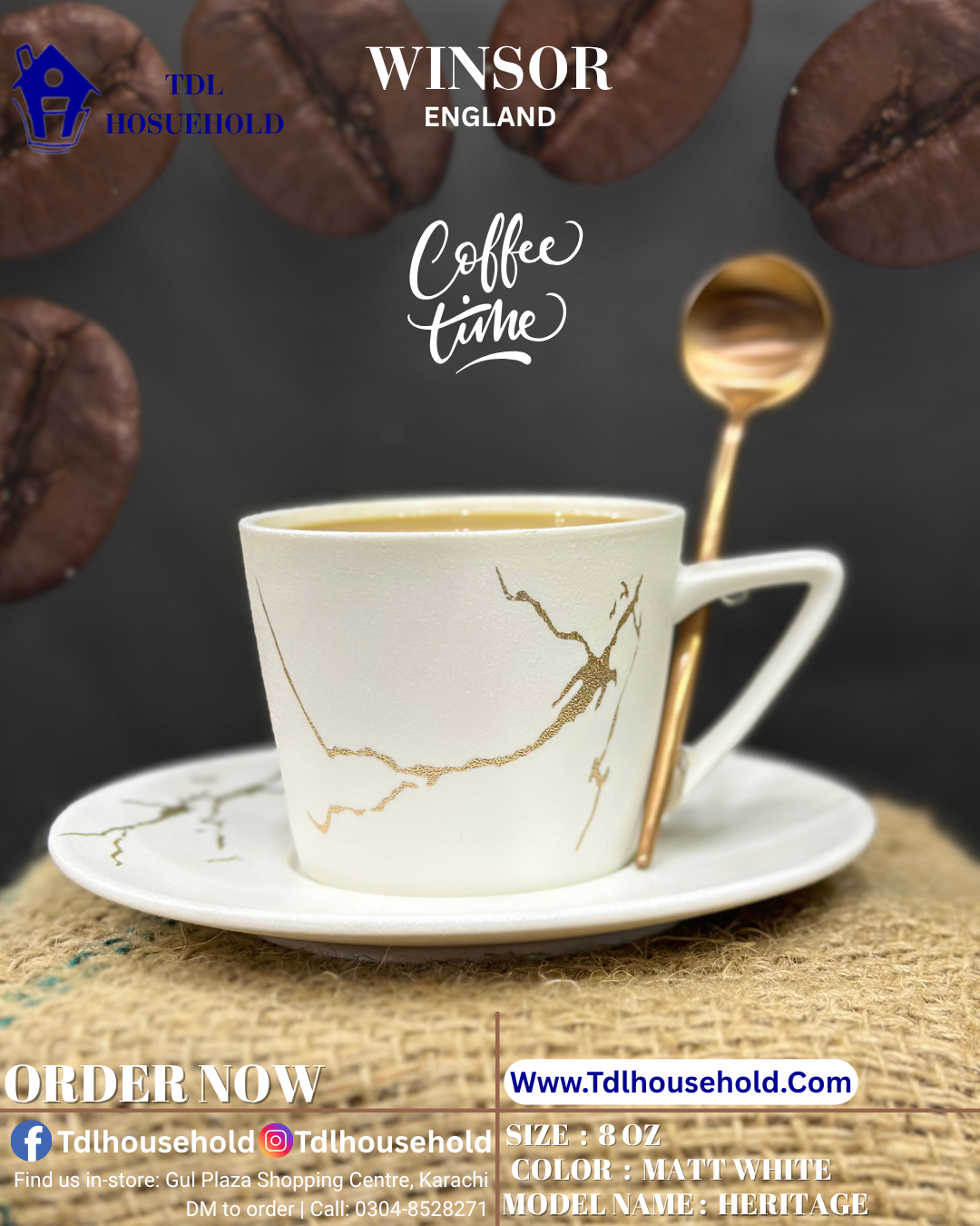 Winsor Heritage Cup&Saucer 6Pcs Set - TDL HOUSEHOLD