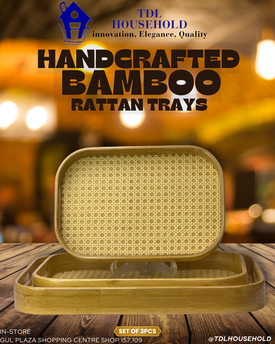 Handcrafted Rattan Trays