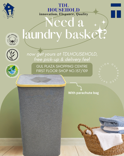 Laundry Organizer – Cotton & Bamboo Finish