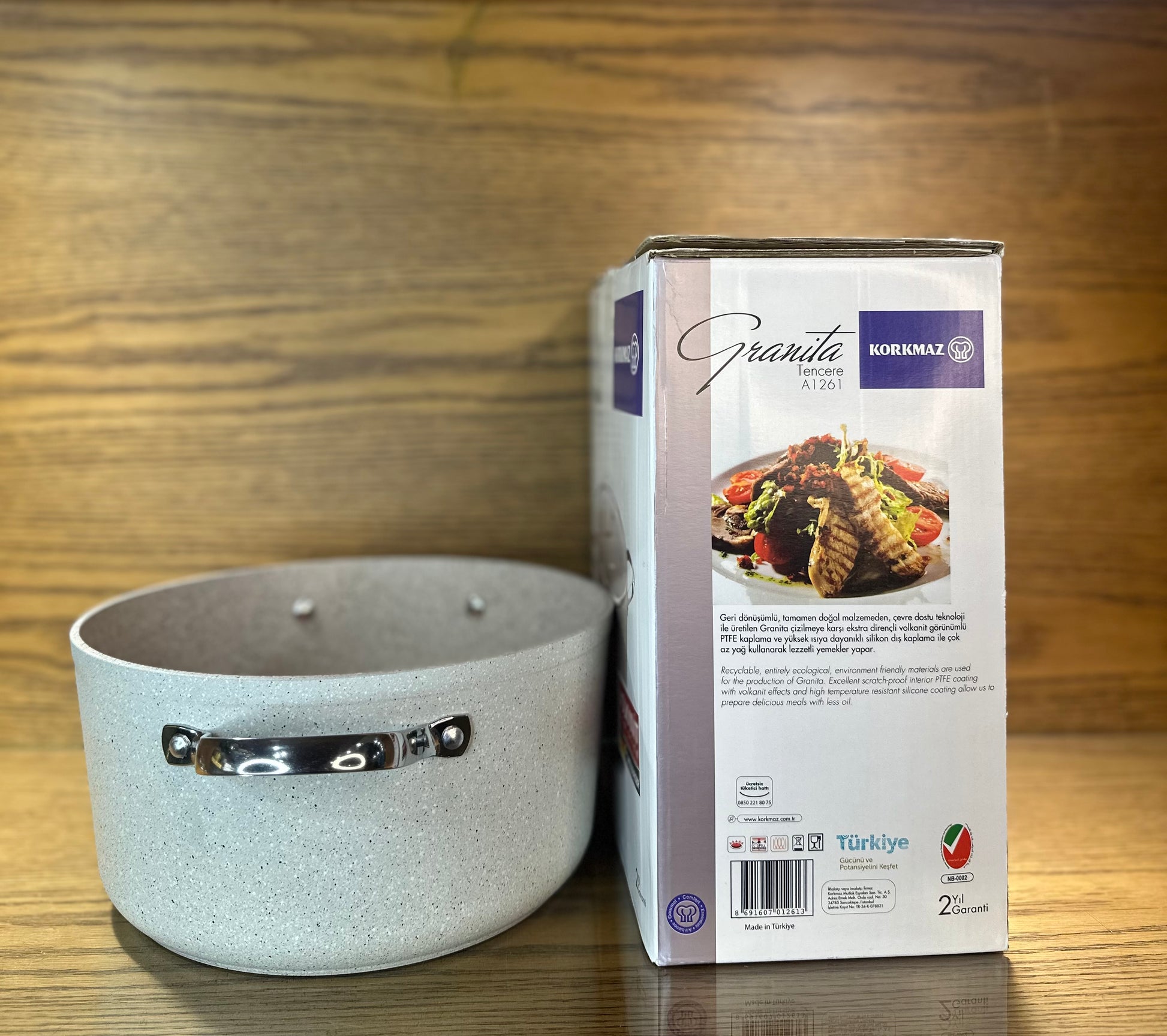 KORKMAZ Casserole 24 x 12.5 cm (5 Liters) “Granita Aluminum” - TDL HOUSEHOLD