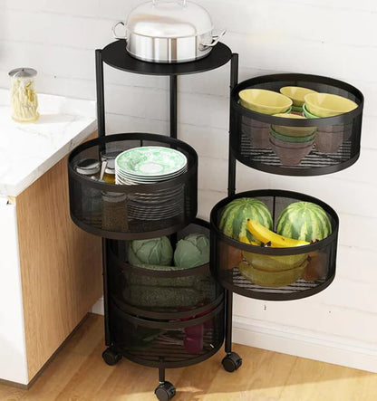 Vegetable Round Storage Trolly 5 step