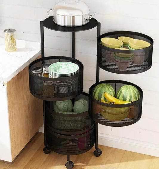 Vegetable Round Storage Trolly 5 step