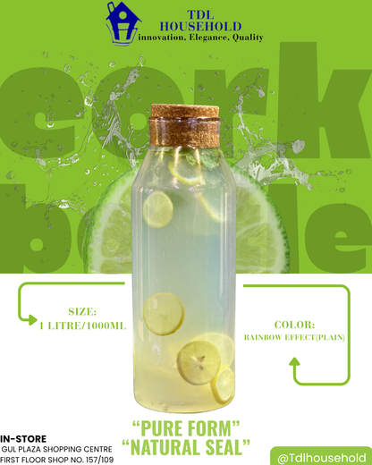 PlAIN GLASS CORK BOTTLE 1000 ml