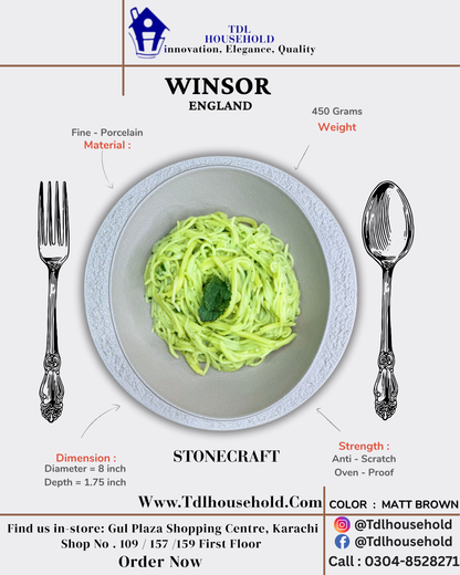 WINSOR STONECRAFT DEEP PLATE 8X5 INCH