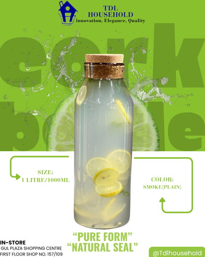 PlAIN GLASS CORK BOTTLE 1000 ml