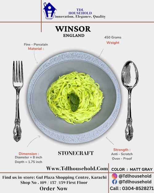 WINSOR STONECRAFT DEEP PLATE 8X5 INCH