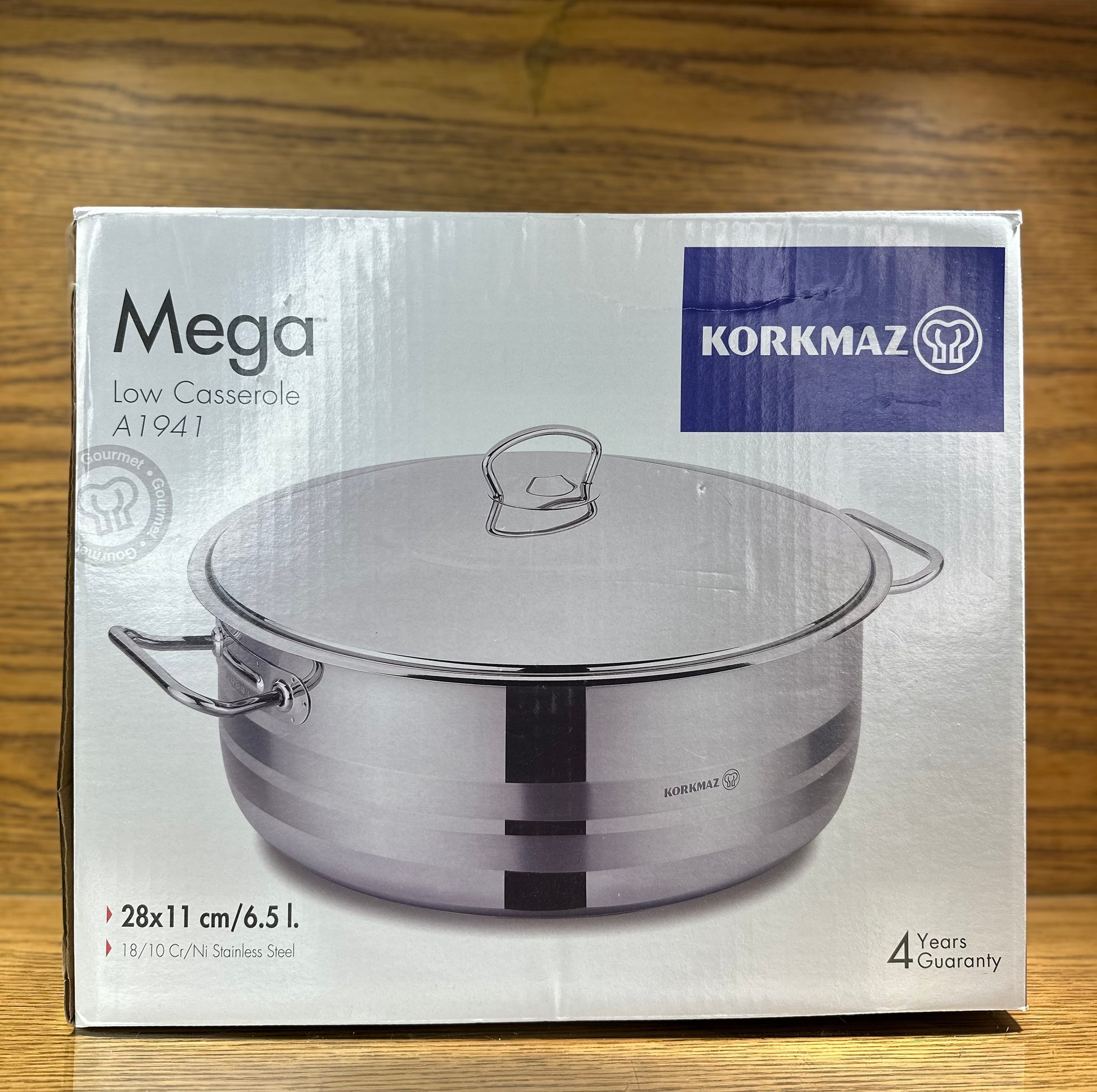 KORKMAZ MEGA Low Casserole 28 x 11 cm / 6.5 Liters - TDL HOUSEHOLD