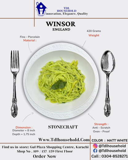 WINSOR STONECRAFT DEEP PLATE 8X5 INCH