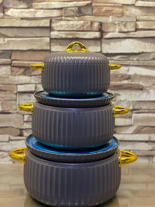 HOTPOT SET EXCLUSIVE 3 PCS SET BROWN LINING - TDL HOUSEHOLD