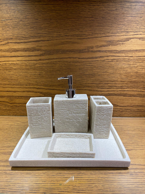 FIBER BATHROOM  SET WITH  TRAY