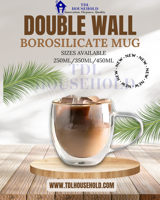 Premium Double Wall Borosilicate Glass Mug