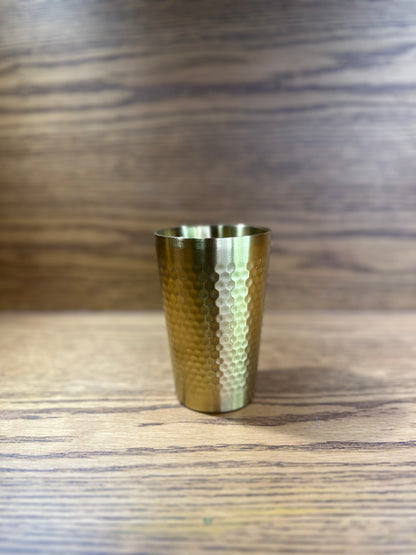 Hammered Texture/Plain Golden Glass