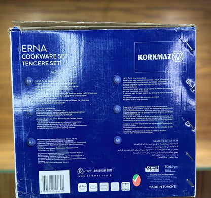 KORKMAZ ERNA Cookware Set Gold 8 Pcs - TDL HOUSEHOLD