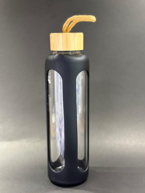 Motivational Time-Marked Glass Water Bottle