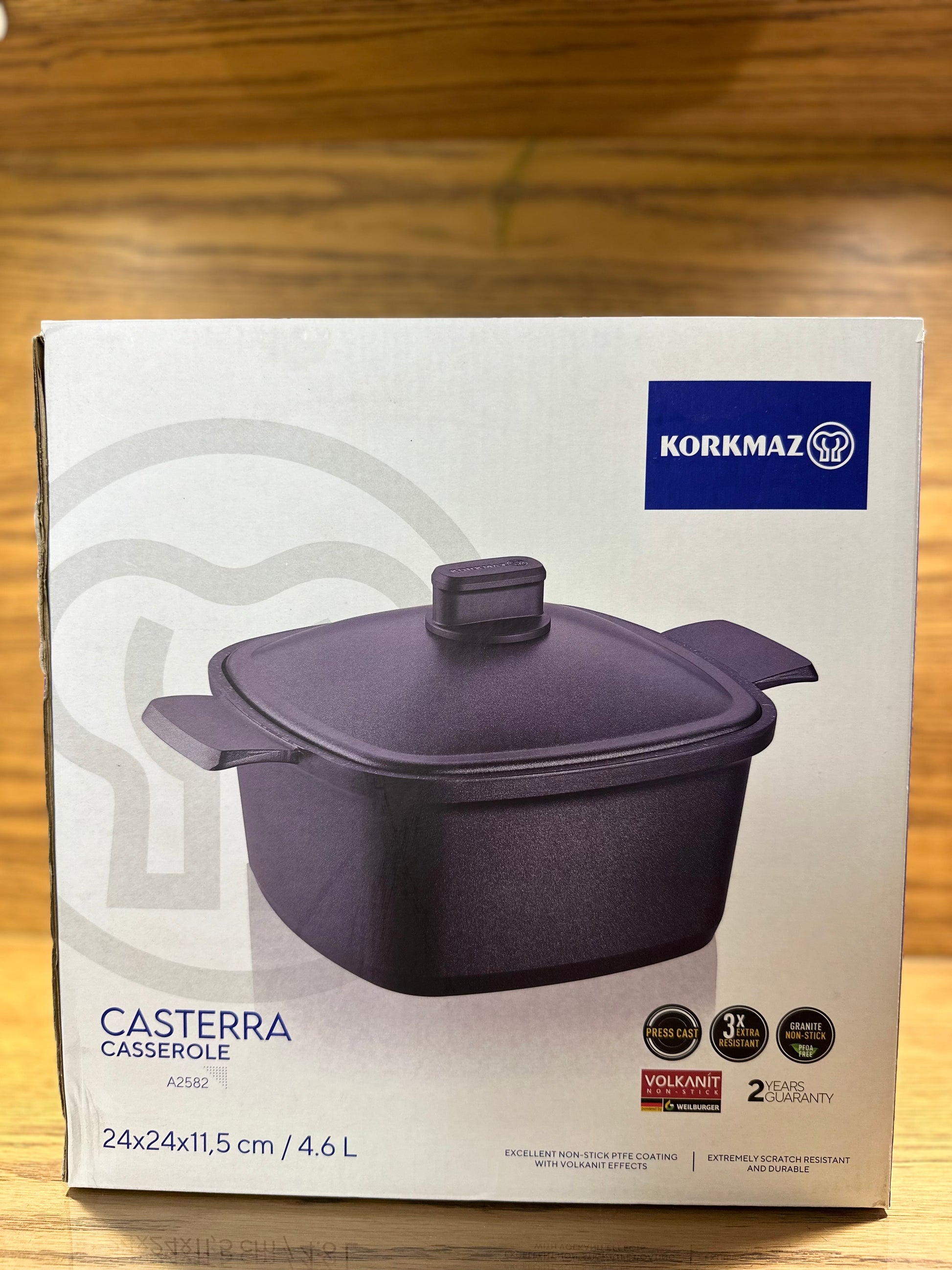 KORKMAZ Square Cast Iron Casserole 24 x 24 x 11.5 cm “Casterra” - TDL HOUSEHOLD